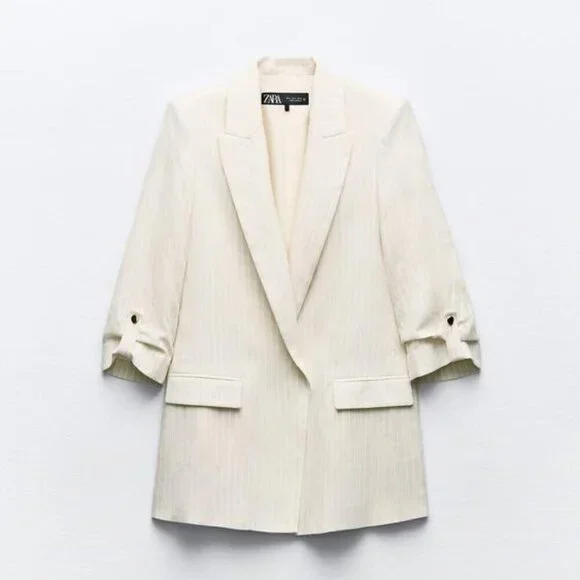 ZARA BLAZER WITH ROLLED-UP SLEEVES - Picture 5 of 8